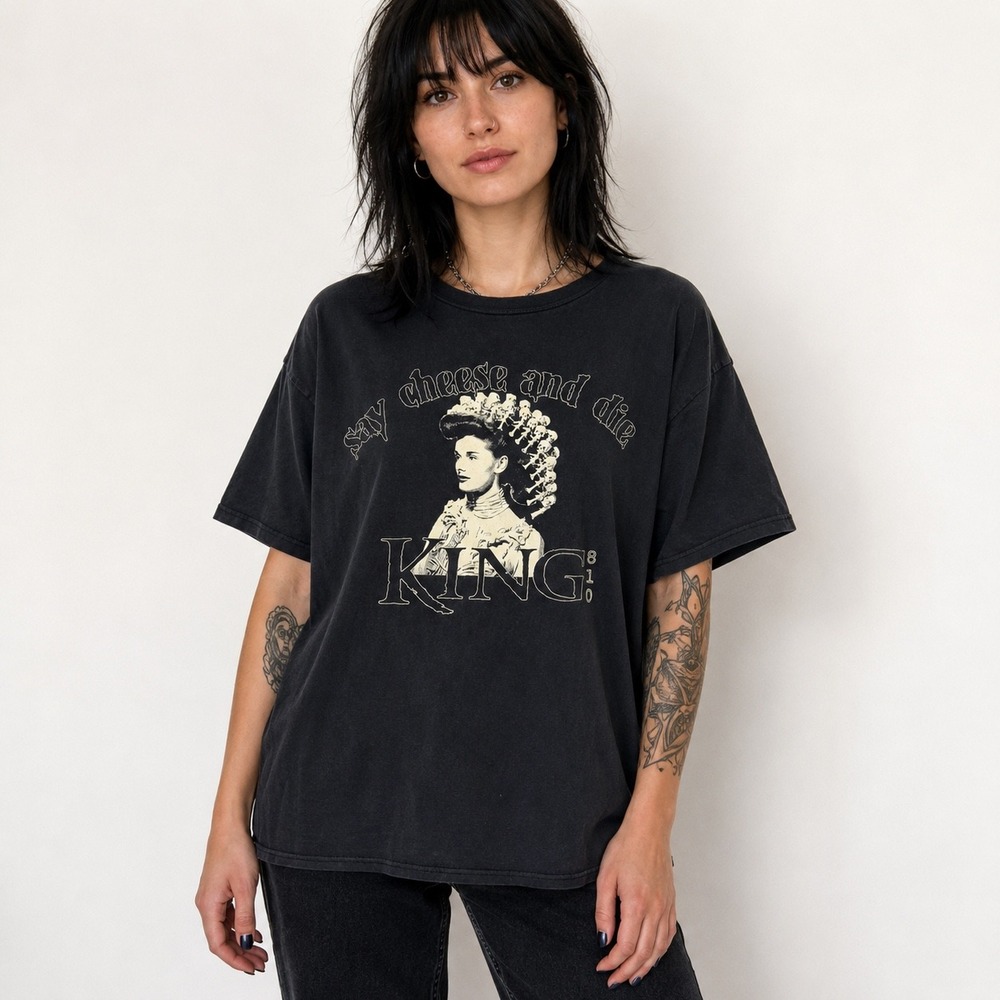 Say Cheese And Die‎ Shirt Bloody Mary Horror Graphic Tee Black Goth XL